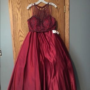 2 piece, ballroom style dress 
Size: 12